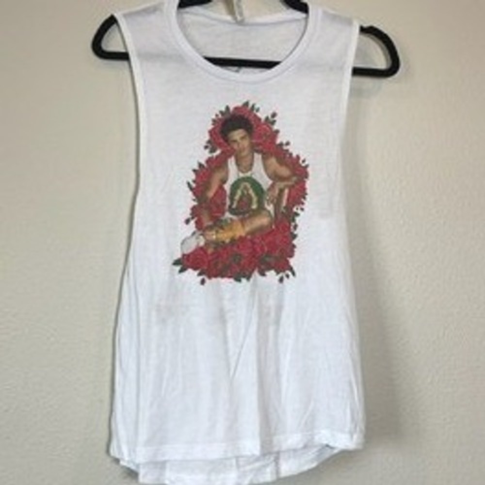 Bruno Mars 24K Magic World Tour Muscle Tank Top White Bella Canvas Small